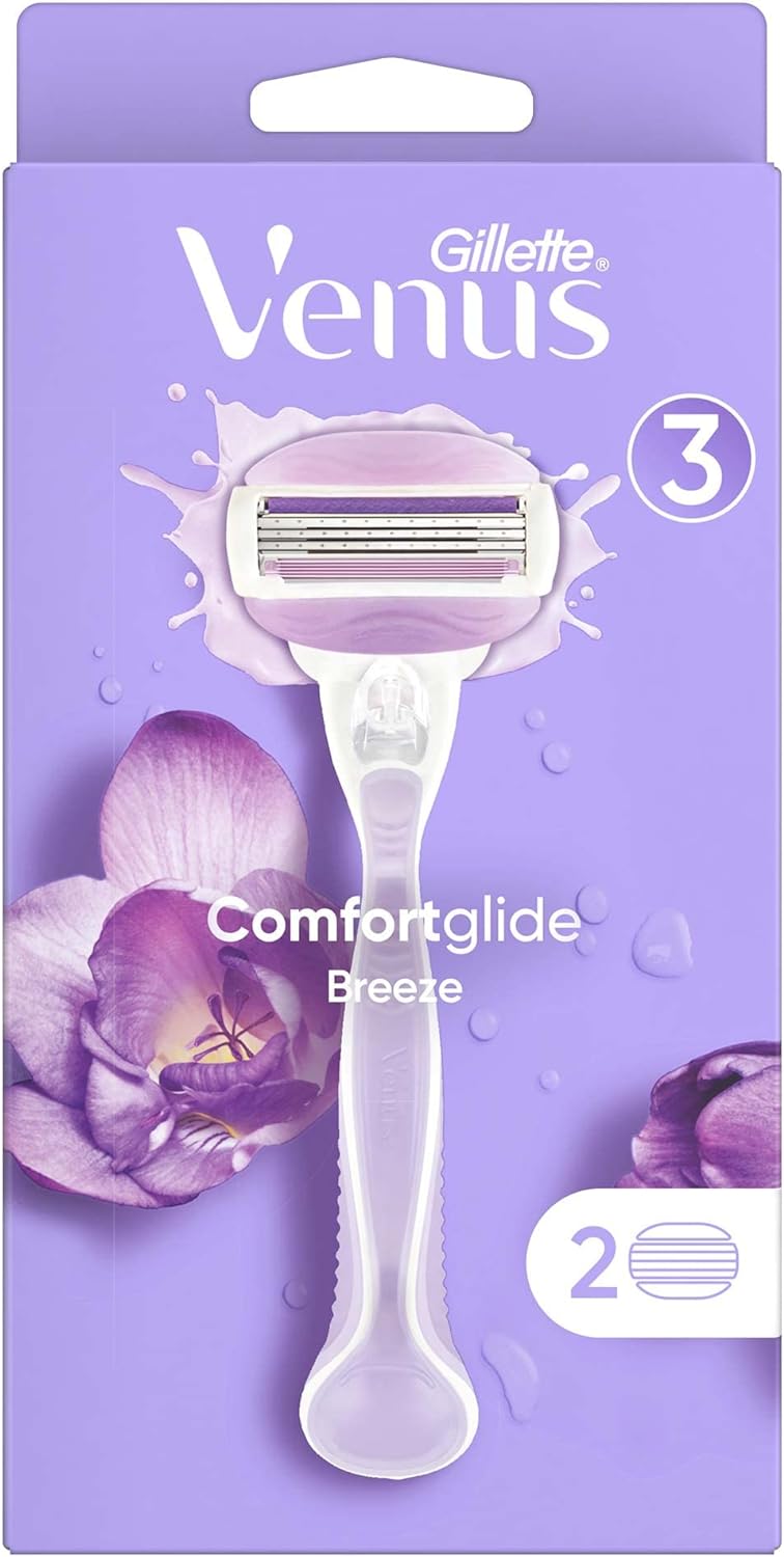 venus comfort glide breeze razor with 2 cartridges, 3 Piece Set - MazenOnline