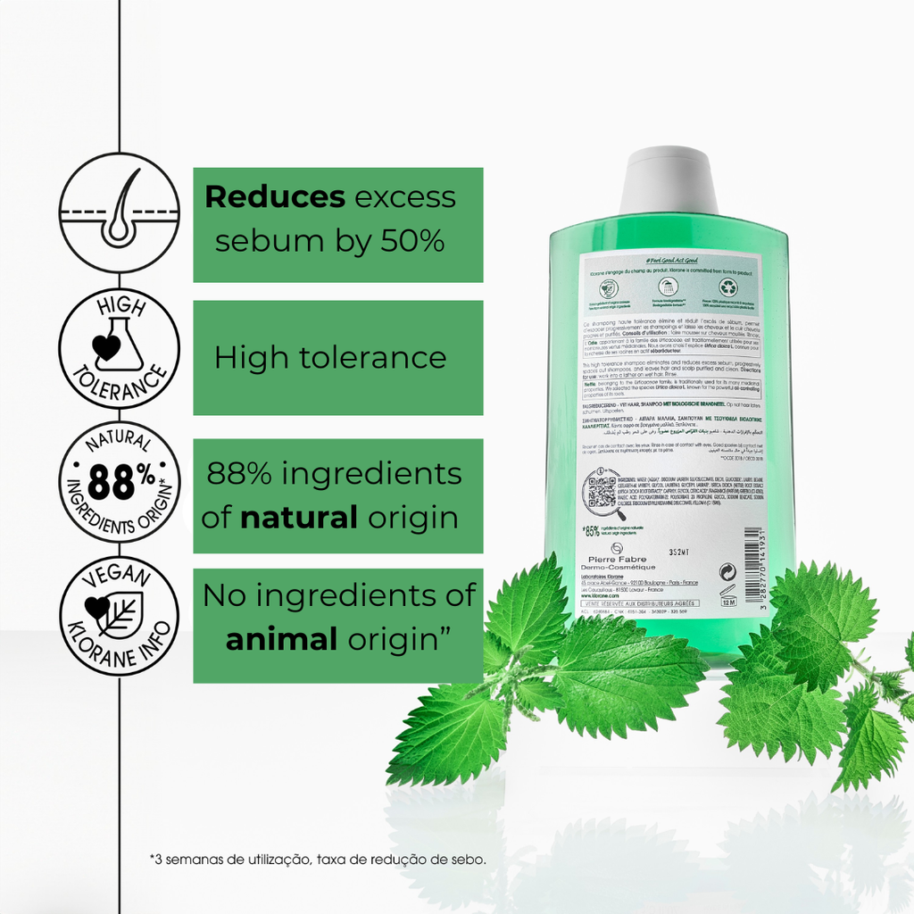 Buy Two Get One Klorane Organic Nettle Shampoo 400ml