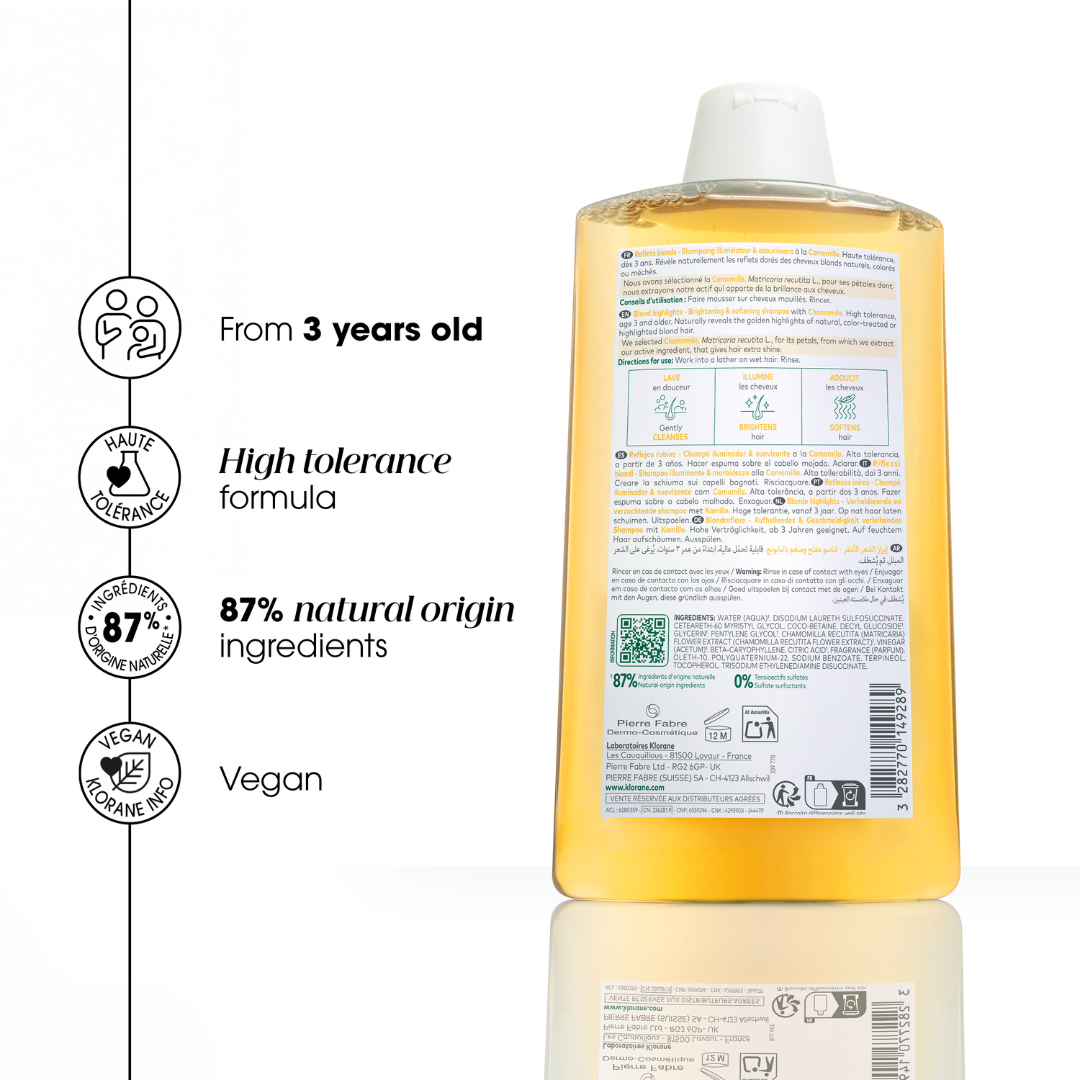 Klorane Chamomile Shampoo 200ml  + Klorane Organic Chamomile Spray + Towel