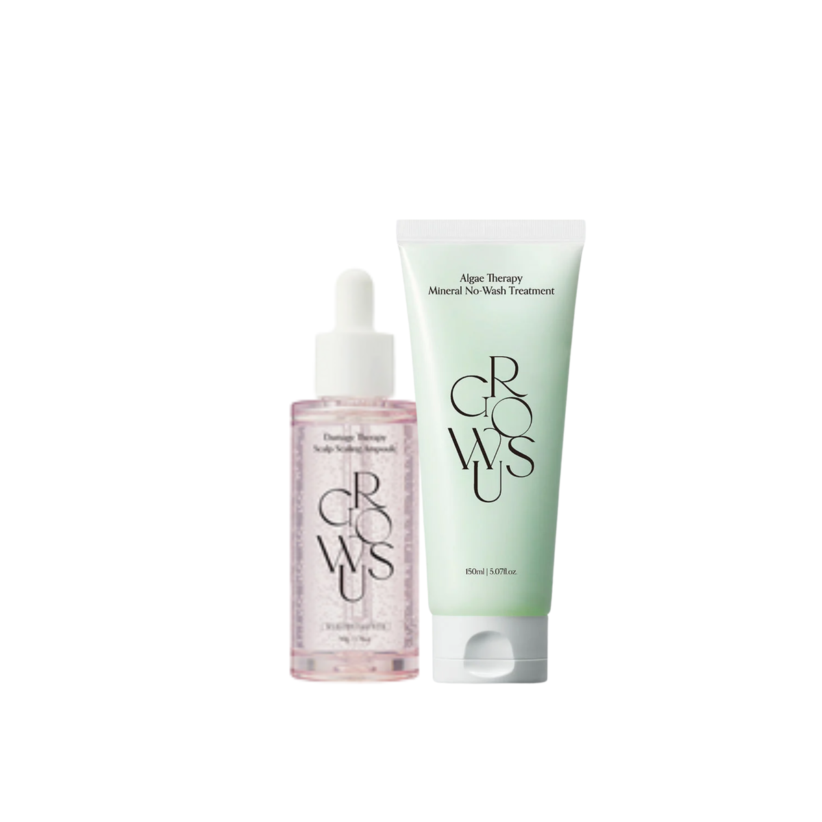 GrowUs Nourish & Finish hair care product bottle on a clean background