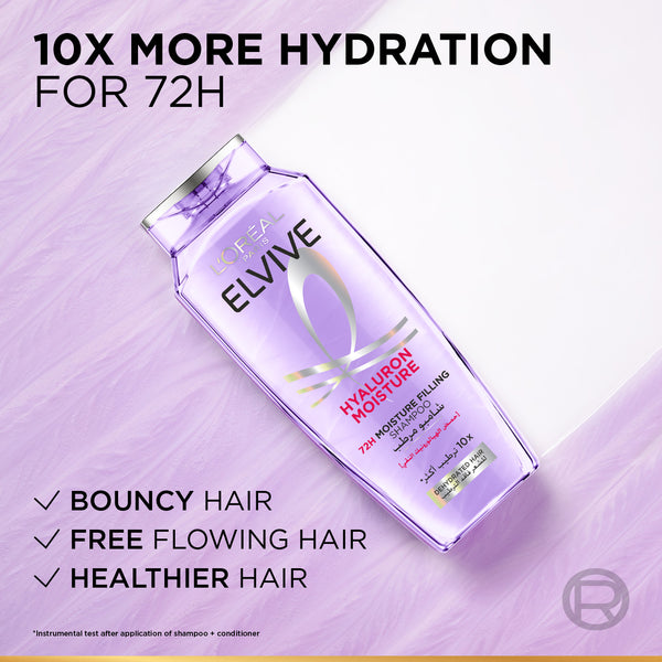 Elvive 72 hours Hyaluron Moisture Filling Shampoo for Reviving Dehydrated Hair