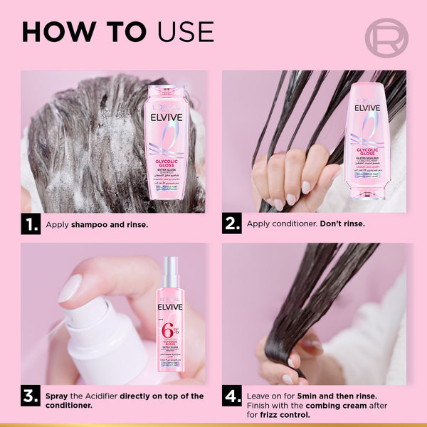 Elvive, Glycolic Gloss Shampoo, Glossing treatment, 3% [Gloss Complex] with Glycolic Acid