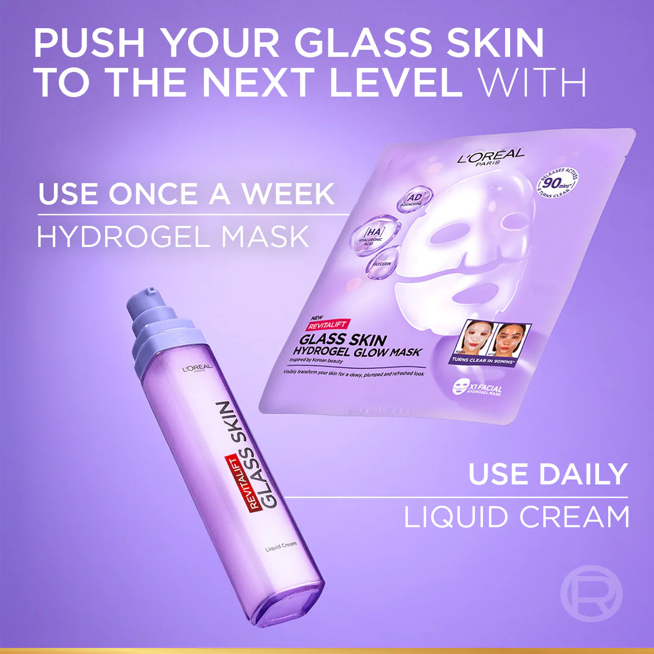 L'Oréal Paris - Revitalift Glass Skin Liquid Cream: 1 drop for 100H Glowing Hydration With Hyaluronic Acid & Vitamins B3+B5+C for Dewy, Plumped Glass Skin | MazenOnline