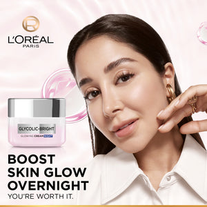 L'Oréal Paris - Glycolic-Bright Glowing Night Cream, for Dark Spots Reduction, Glow Boosting, and Skin Tone Evenness | MazenOnline