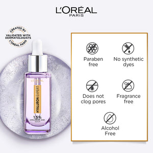 L'Oréal Paris - Hyaluron Expert Replumping Face Serum, with 1.5% Hyaluronic Acid, for Fine Lines Reduction, Hydration and Youthful Looking Skin | MazenOnline