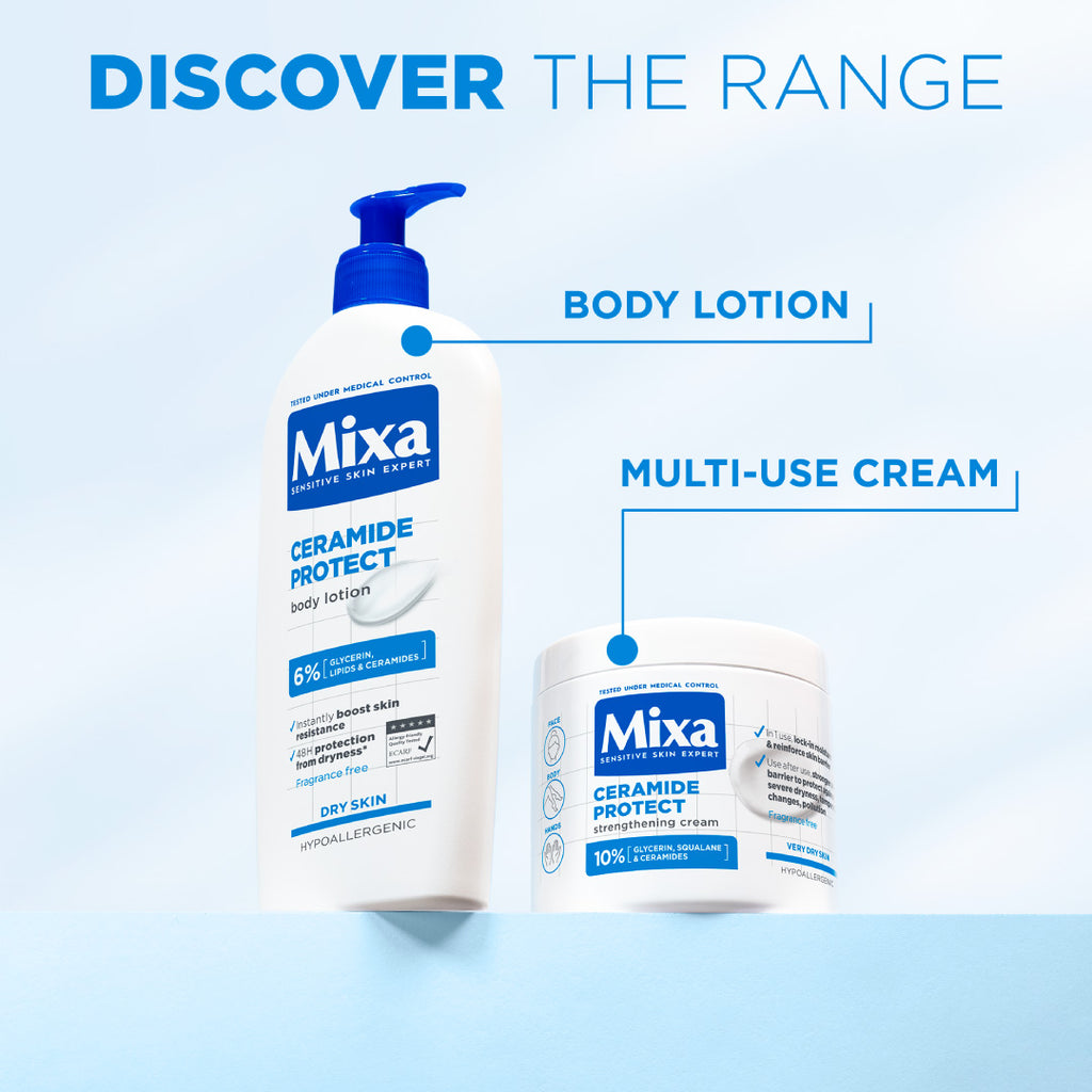 Mixa - Ceramide Protect Cream Jar - For Dry, Very Dry and Sensitive Skin - For Face, Hands & Body | MazenOnline