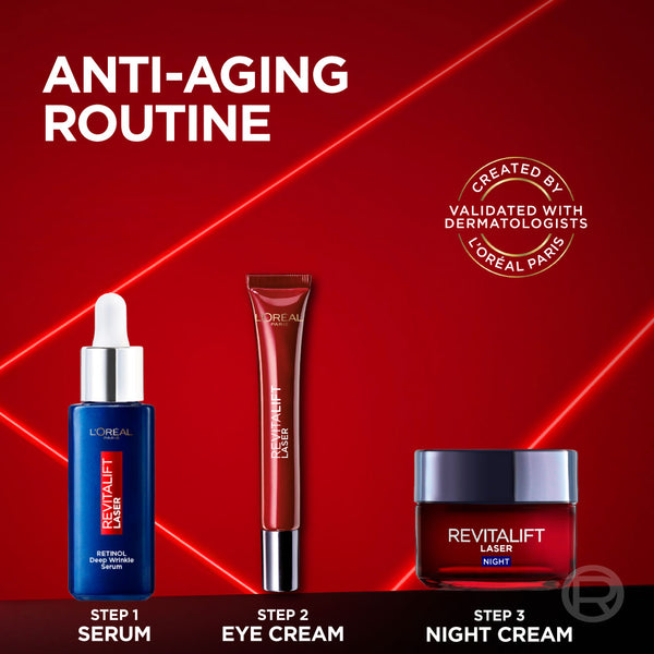 L'Oréal Paris - Revitalift Laser x3 Anti-Aging Moisturizing Night Cream, against Wrinkles and Signs of Aging, with Pro-Retinol | MazenOnline