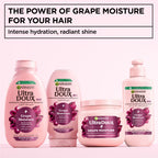 Garnier - Ultra Doux Grape Moisture - Hydrating Regenerative Conditioner for Dehydrated Hair. Hydrating Grape Water + Antioxidant Grapeseed Oil - - Paraben-Free, Vegan, Cruelty-Free | MazenOnline