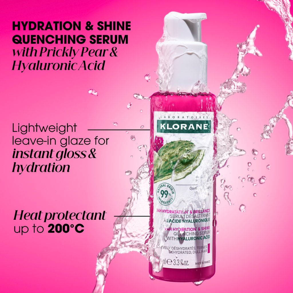 Klorane Prickly Pear Thirst-Quenching Shampoo + Klorane Thirst-quenching serum with prickly pear & hyaluronic acid + Towel