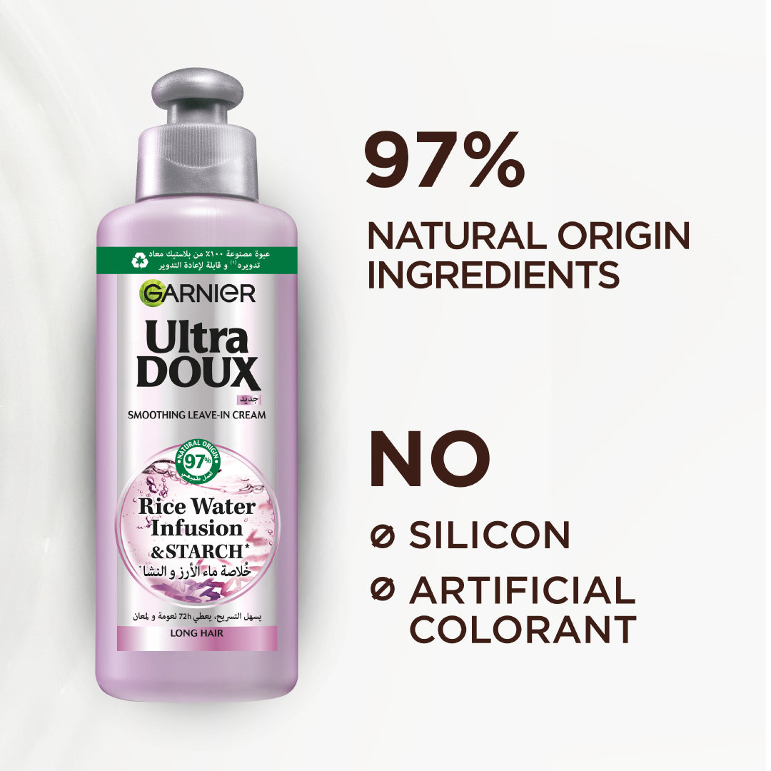 Garnier - Ultra Doux Rice Water Infusion & Starch Leave In Cream for Long Hair | MazenOnline