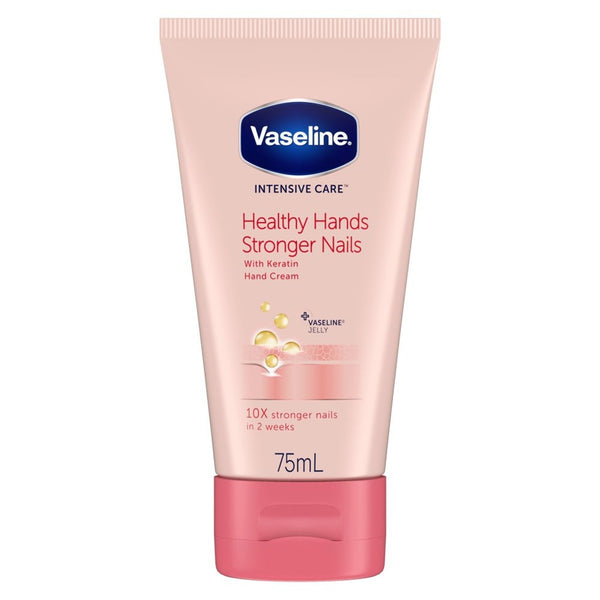 Vaseline Intensive Care Healthy Hands hand cream with keratin for stronger nails, product packaging