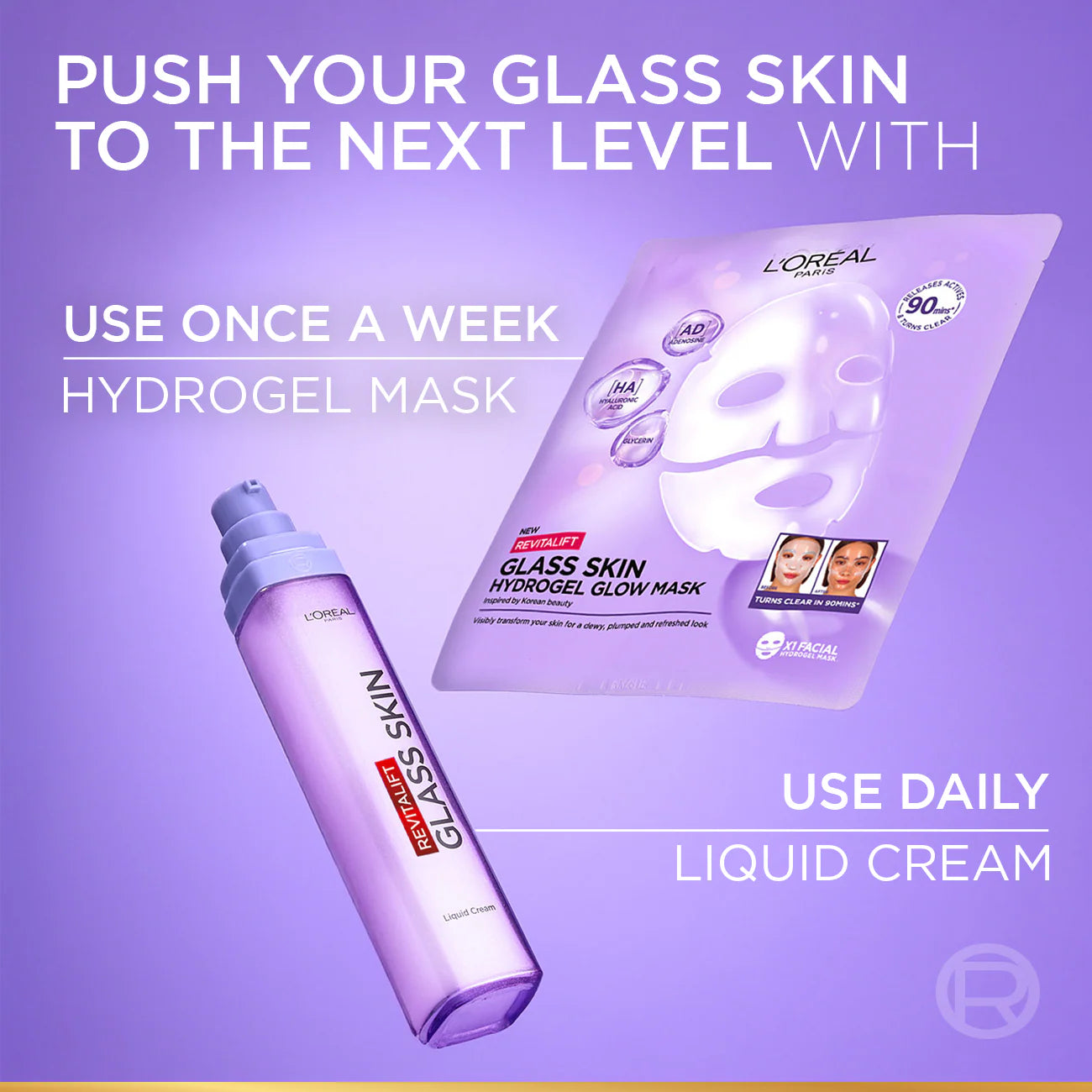 L'Oréal Paris - Revitalift Glass Skin Hydrogel Glow Mask, Transform Your Skin For A Dewy, Plumped, Glass Skin In Only 90 Minutes | MazenOnline