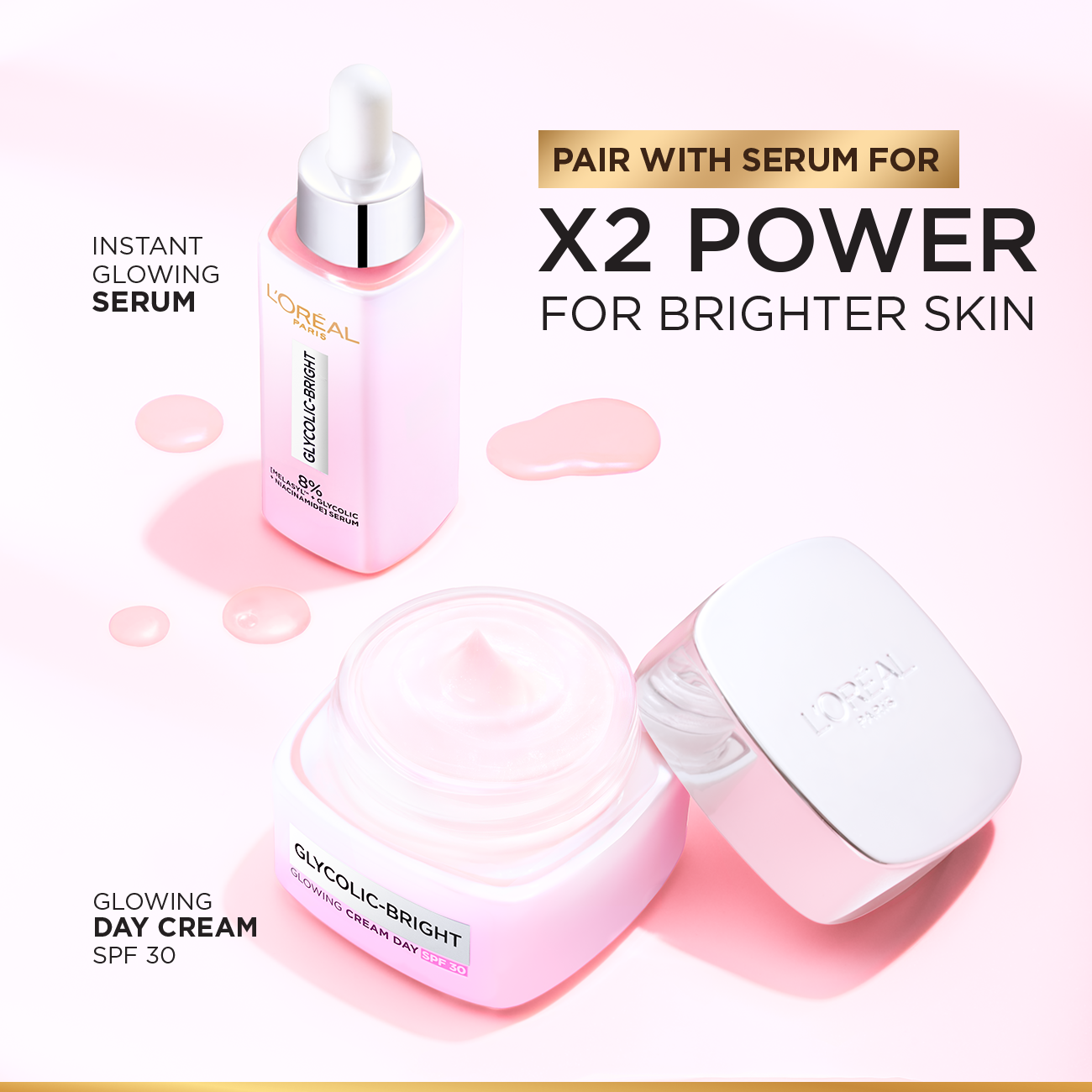 L'Oréal Paris - Glycolic-Bright Glowing Day Cream, for Dark Spots Reduction, Glow Boosting and Skin Tone Evenness, SPF 30 | MazenOnline