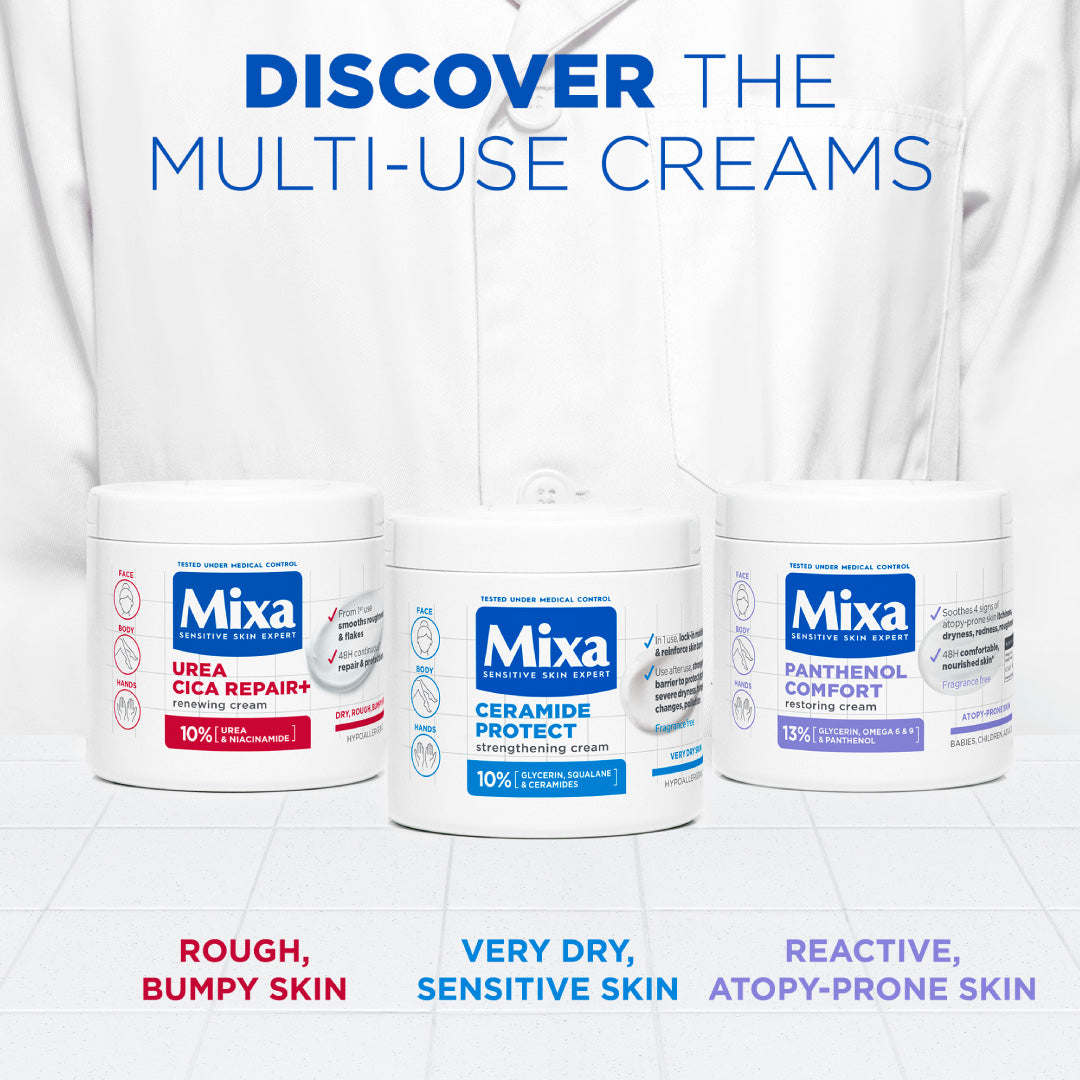 Mixa - Panthenol Comfort Cream Jar - Anti-Scratching Cream - For Dry Skin, Atopy Prone Skin and Eczema - For Face, Hands & Body | MazenOnline