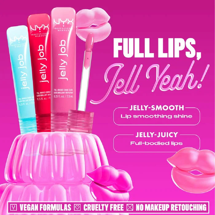 Jelly Job Lip Gloss, Lip Tint Gloss with Full-Bodied, Smoothing, and Hyper-Glossy Shine