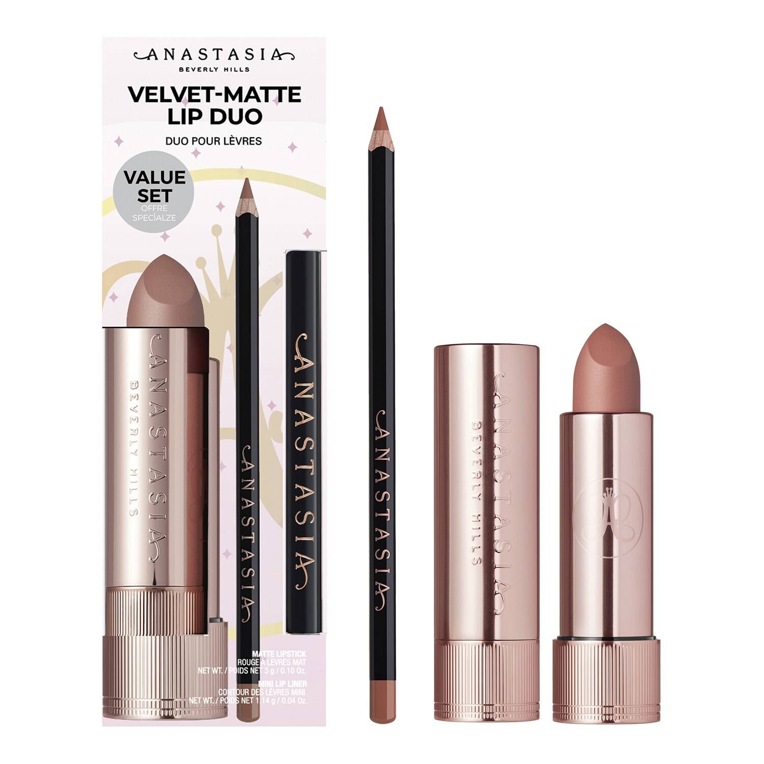 Women's Velvet-Matte Lip Duo - Deep Taupe and Blush Brown - MazenOnline