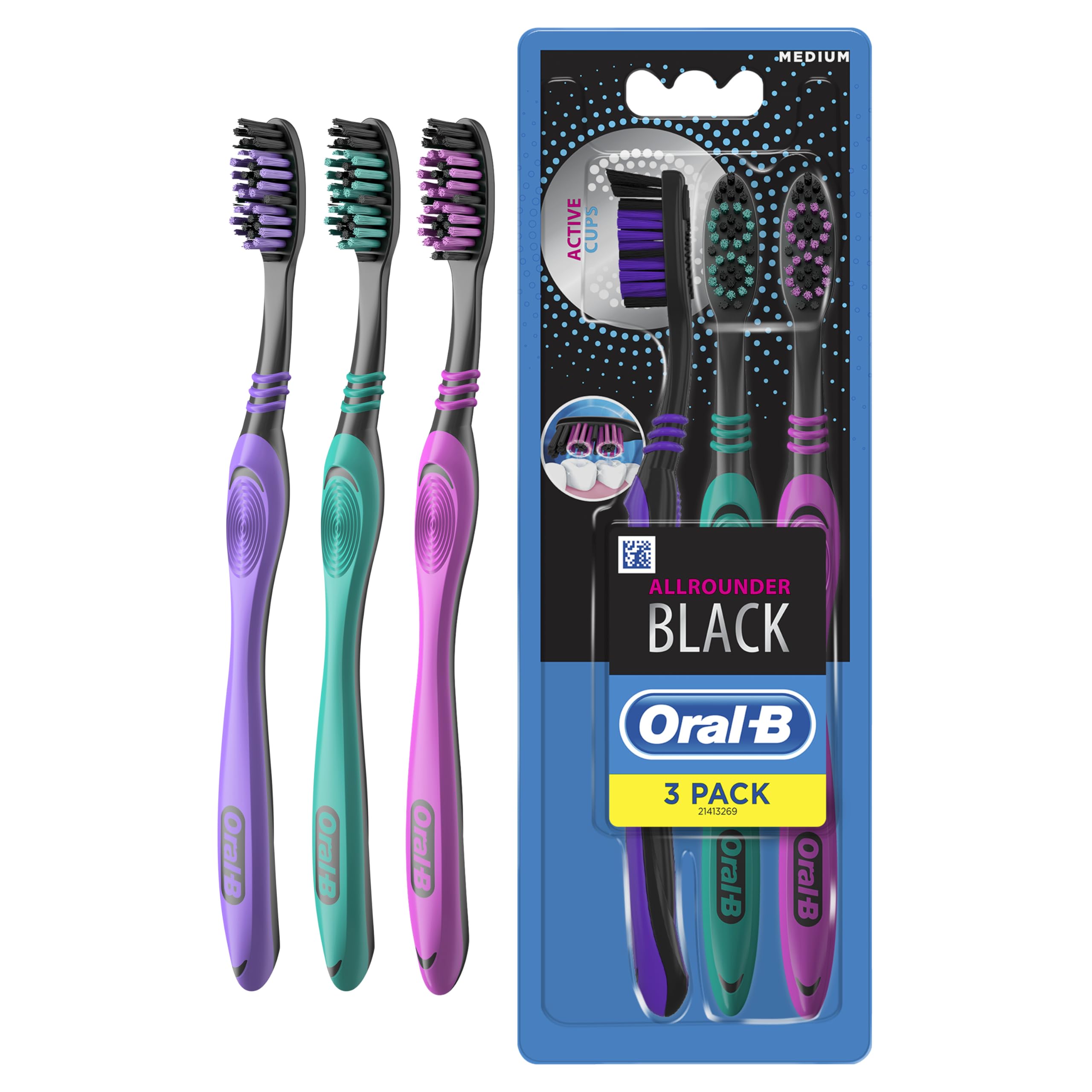 Allrounder Black Manual Toothbrush