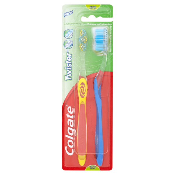 Twister Fresh Medium Manual Toothbrush 2 pack