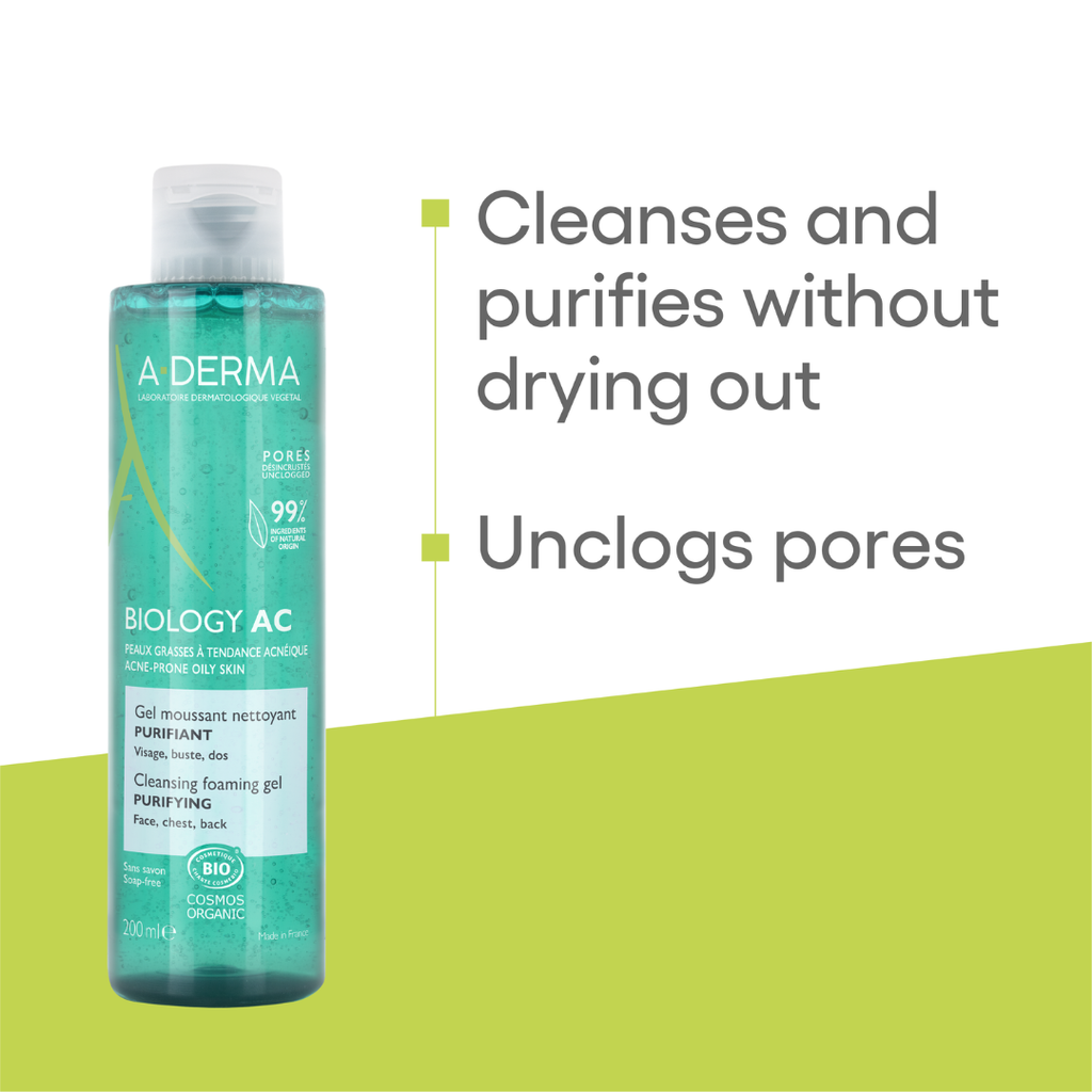 Aderma - Buy one A-Derma Biology AC Mattifying anti-blemish global treatment and get a FREE 200ml Biology AC Purifying foaming gel | MazenOnline