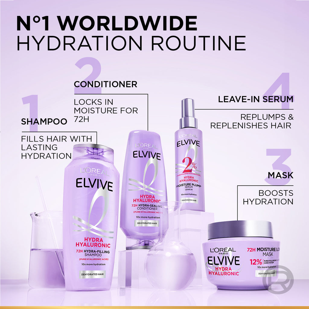 Elvive Hyaluron Plump 2% Moisture Plump Serum with Hyaluronic Acid For Dehydrated Hair