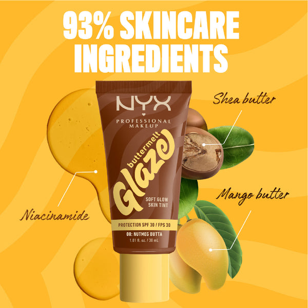 NYX Professional Makeup - Buttermelt Glaze Soft Glow Skin Tint  SPF30, Foundation, 12H Wear | MazenOnline