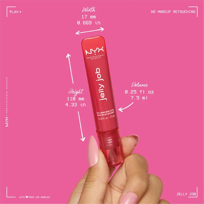 Jelly Job Lip Gloss, Lip Tint Gloss with Full-Bodied, Smoothing, and Hyper-Glossy Shine