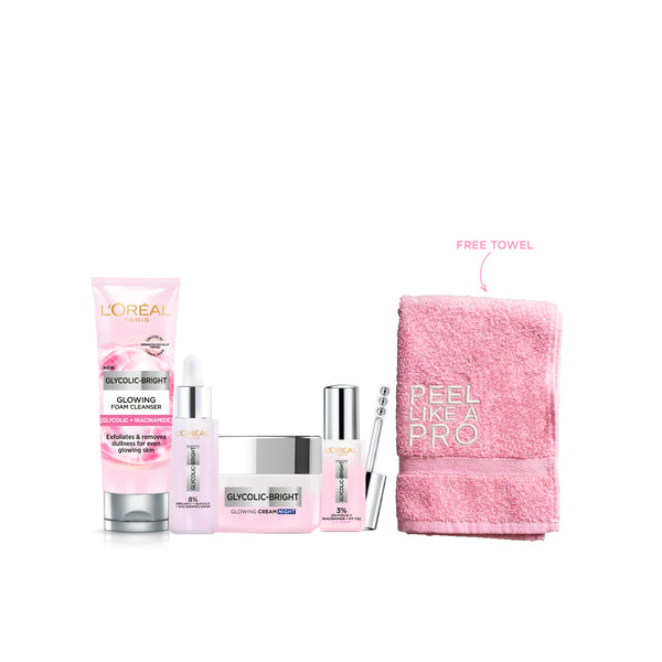Glycolic Bright Wash + Serum + Eye Serum + Night Cream