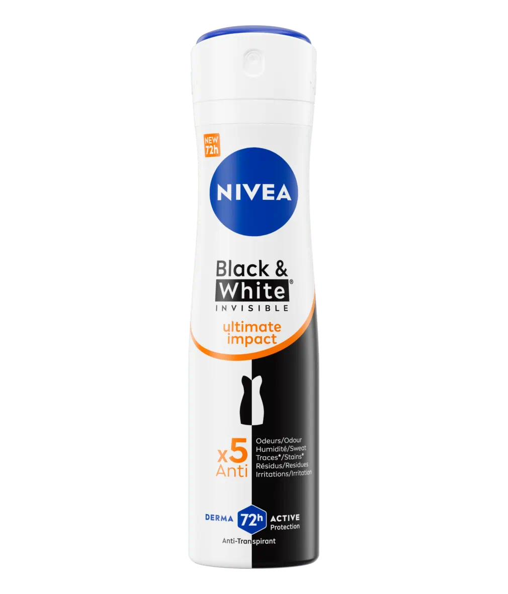 Nivea - Black & White Invisible Ultimate Impact Anti-Transpirant Spray | MazenOnline
