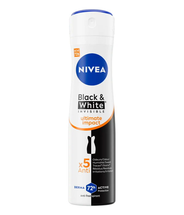 Nivea - Black & White Invisible Ultimate Impact Anti-Transpirant Spray | MazenOnline