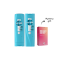 Sunsilk thick and long shampoo and conditioner set with a gift box, featuring bottles with vibrant labels and caps.
