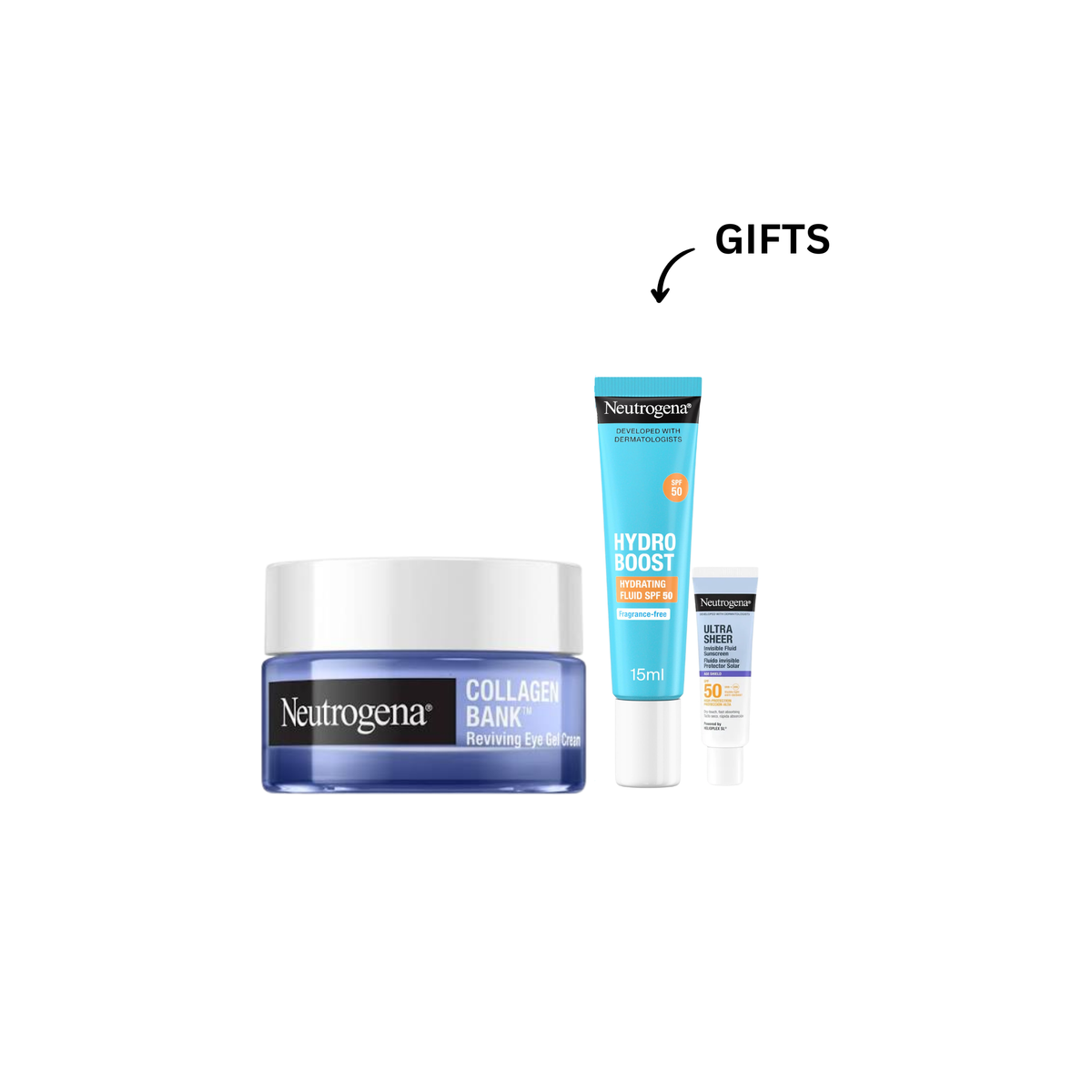 Neutrogena Reviving Eye Gel Cream with gift set for under-eye care