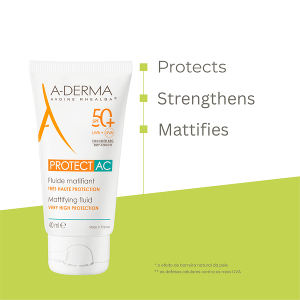 Aderma - A-Derma Buy 1 Get 1 Protect AC Mattifying Face Sunscreen Fluid SPF50+ for acne prone skin 40ml | MazenOnline