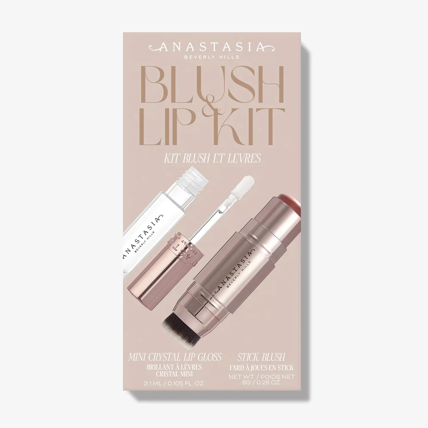 Anastasia Beverly Hills - Stick Blush & Mini Lipgloss Kit - Soft Rose / Crystal | MazenOnline