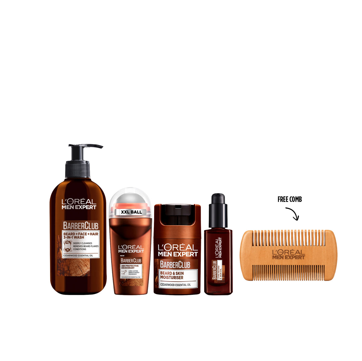 L'Oréal Paris Full Barber Club Routine roll-on grooming product set for men
