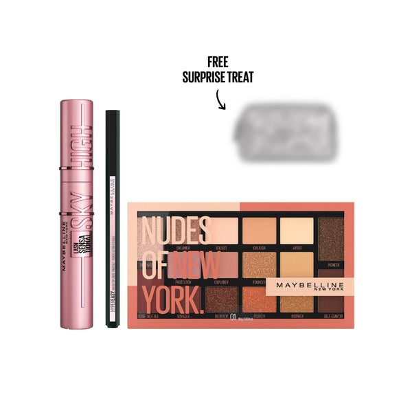 Eyeshadow Nudes + LIQUID LINER MATTE + Sky High Mascara + Gift