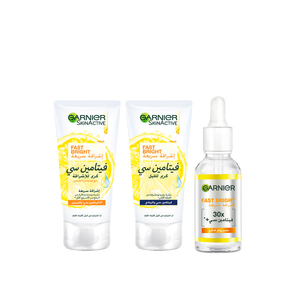 Fast bright day cream + night cream + day serum