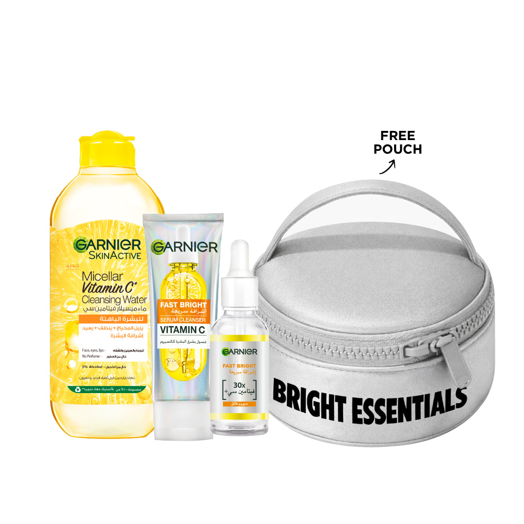 Garnier - Fast Bright Micellar + Serum Cleanser + Day Serum | MazenOnline