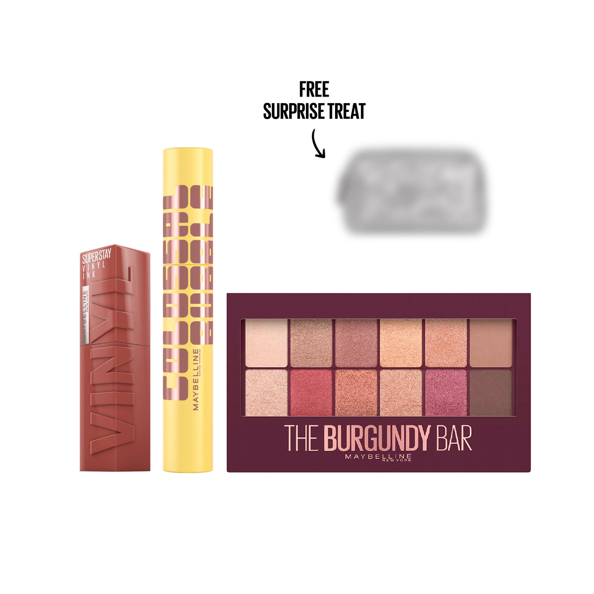 EYESHADOW PALETTE + Colossal Bubble Mascara + Liquid Lip Color + Gift