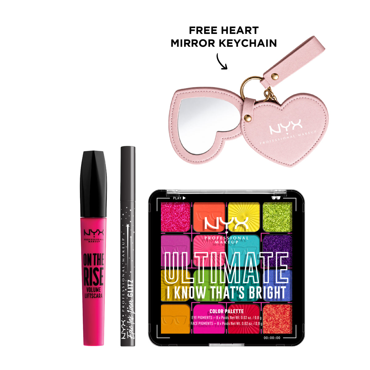 Ultimate Shadow Palette + On The Rise Volume Liftscara Mascara + Epic Ink Liner +Gift