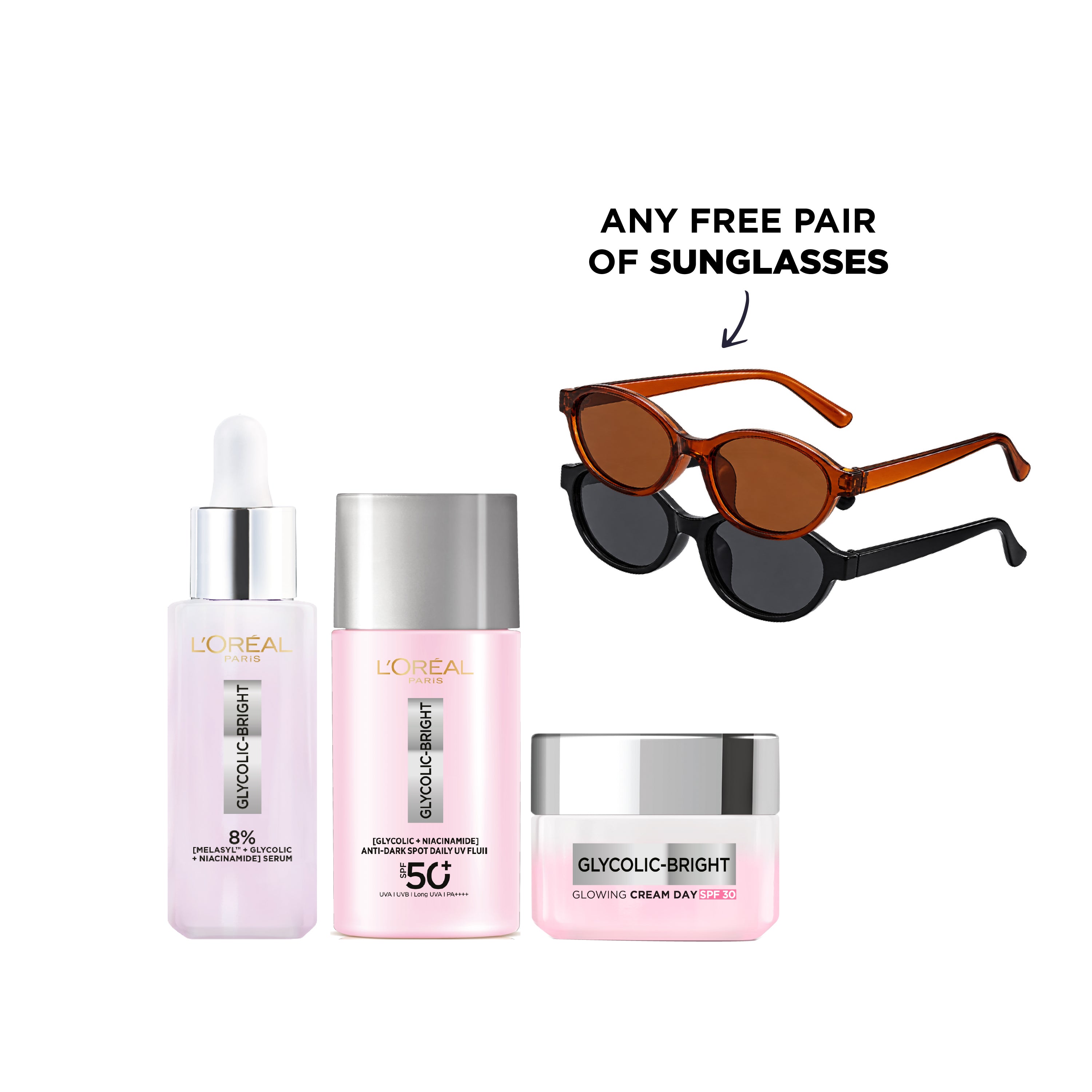 Glycolic Bright Serum + Glycolic Day Cream + SPF