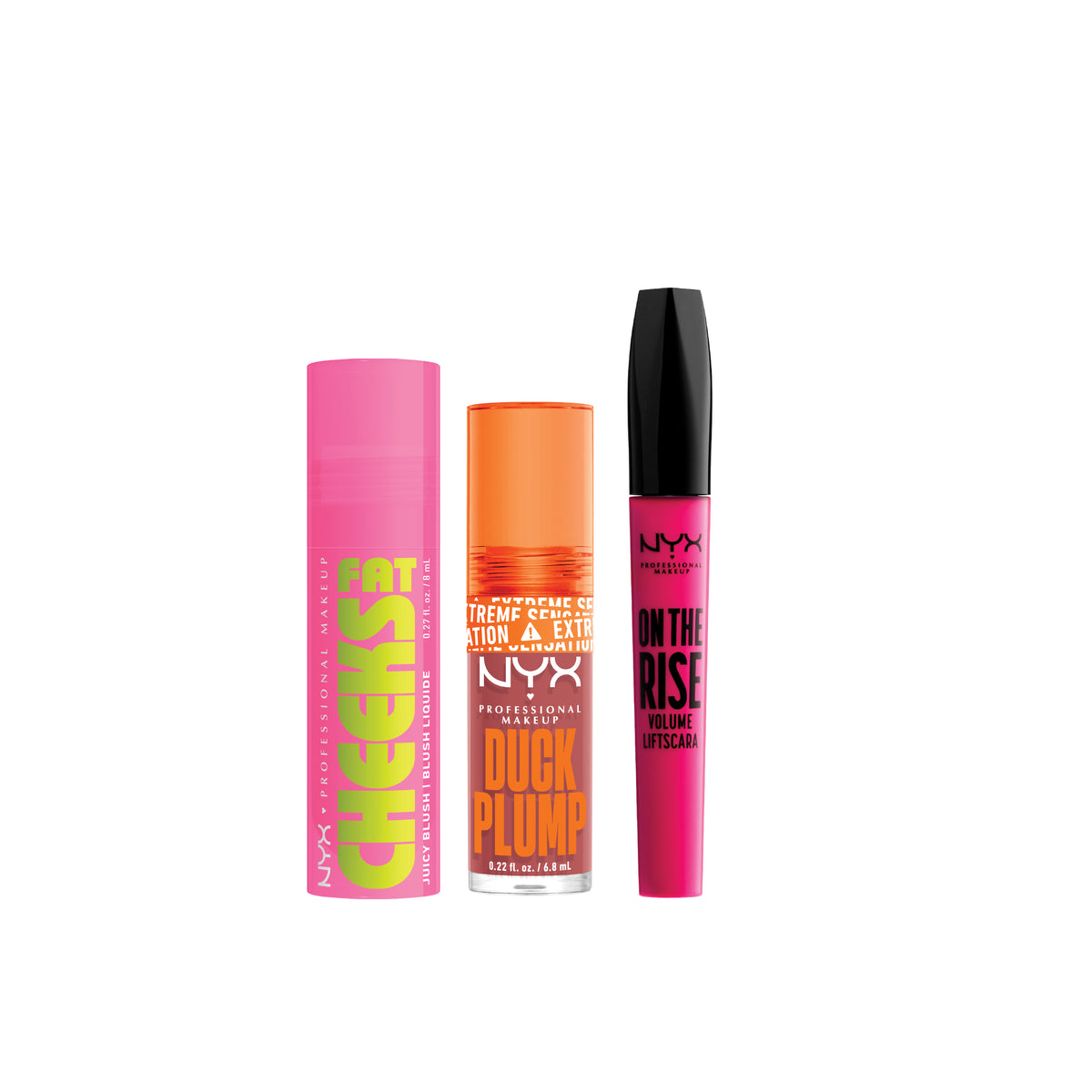  Fat Cheeks Juicy Blush + Duck Plump + On The Rise Volume Liftscara