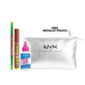 NYX Professional Makeup - Blade & Shade, Dual Edged Brow Pencil + Fat Oil Slick Click Shiny Lip Balm + The Face Glue Primer + Gift | MazenOnline