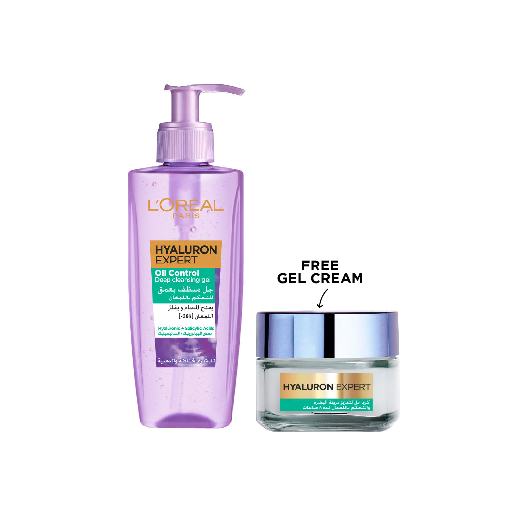 Hyaluron Expert Oil Control Deep Cleansing and Hydrating Gel + Hyaluron Gel Cream - MazenOnline
