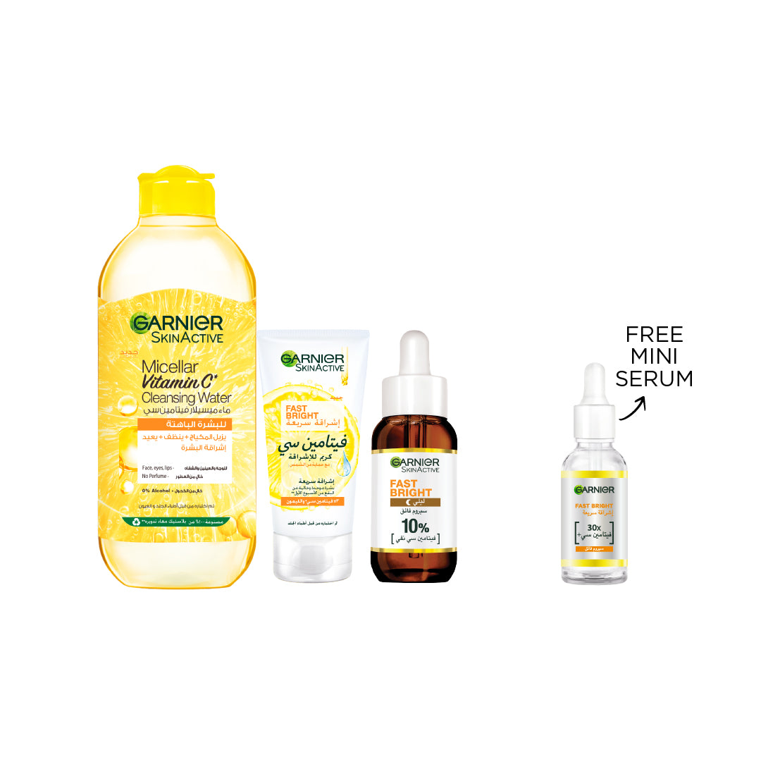 Fast Bright Micellar + Night Serum + Day Cream + Free Mini Serum