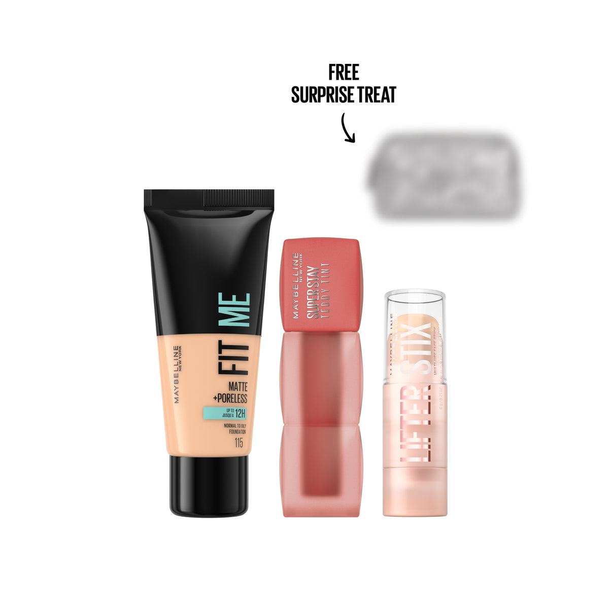 Lifter Stix Multi-Use Face Stick  + Fit Me Matte Poreless Liquid Foundation + Super Stay Teddy Tint   + Gift