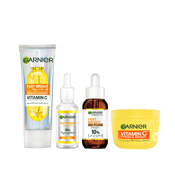 Fast bright serum cleanser + day serum + night serum + F&B moisturizer