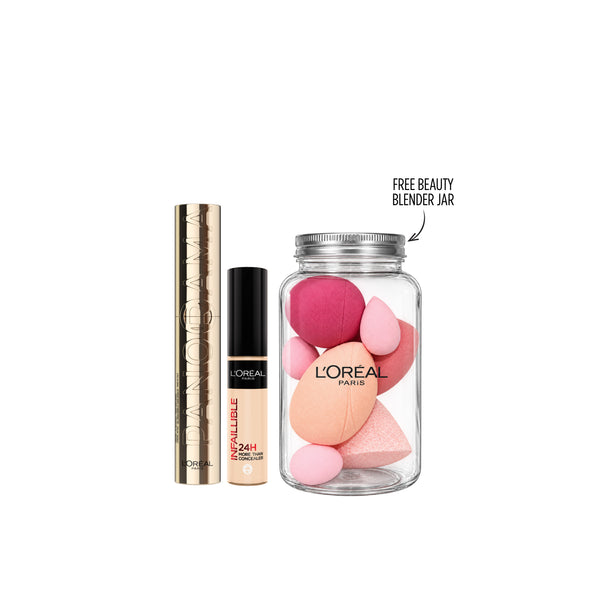 L'Oréal Paris Concealer + Panorama makeup bundle on a promotional Black Friday display