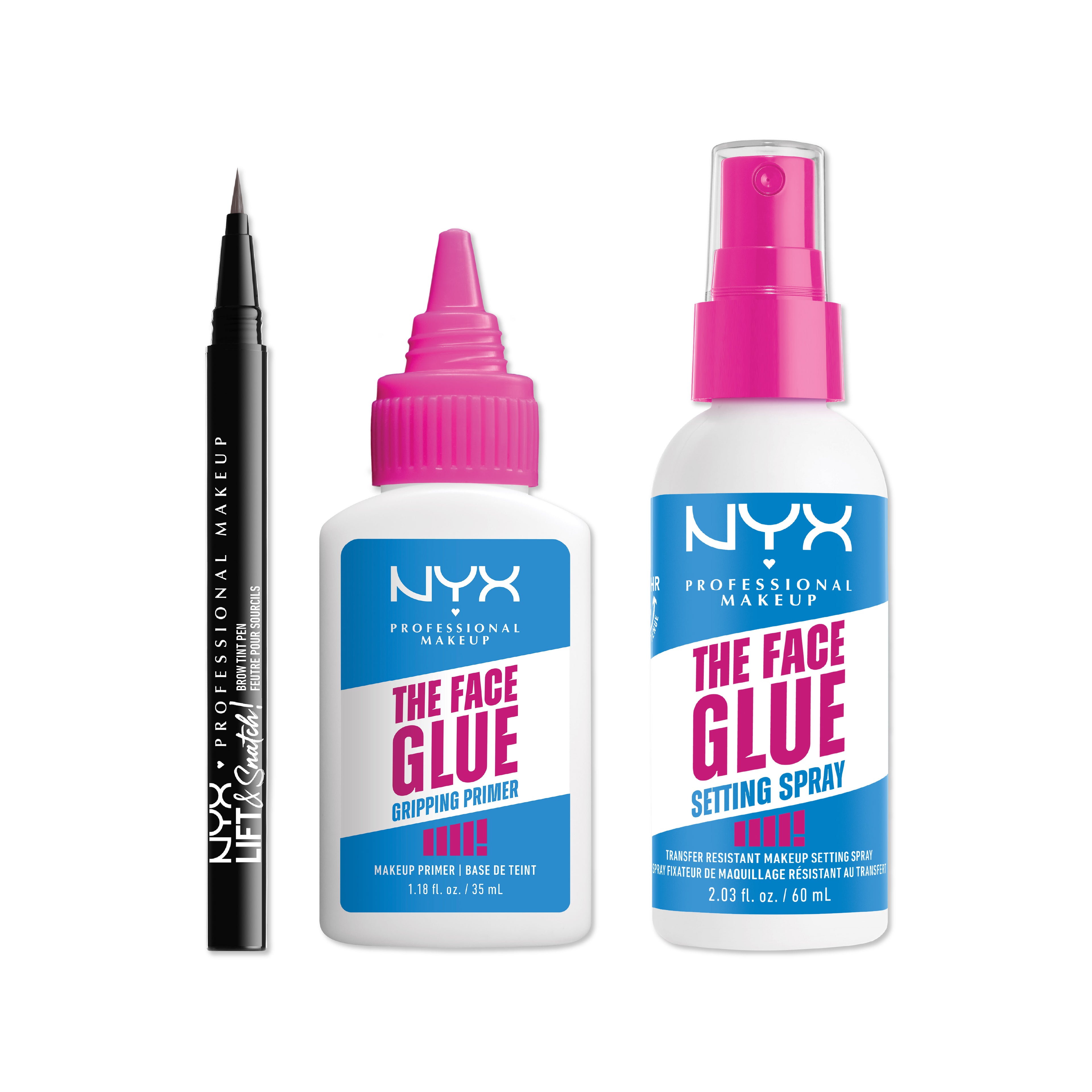 Lift & Snatch! Brow Tint Pen + The Face Glue Primer, Gripping Primer + The Face Glue Setting Spray