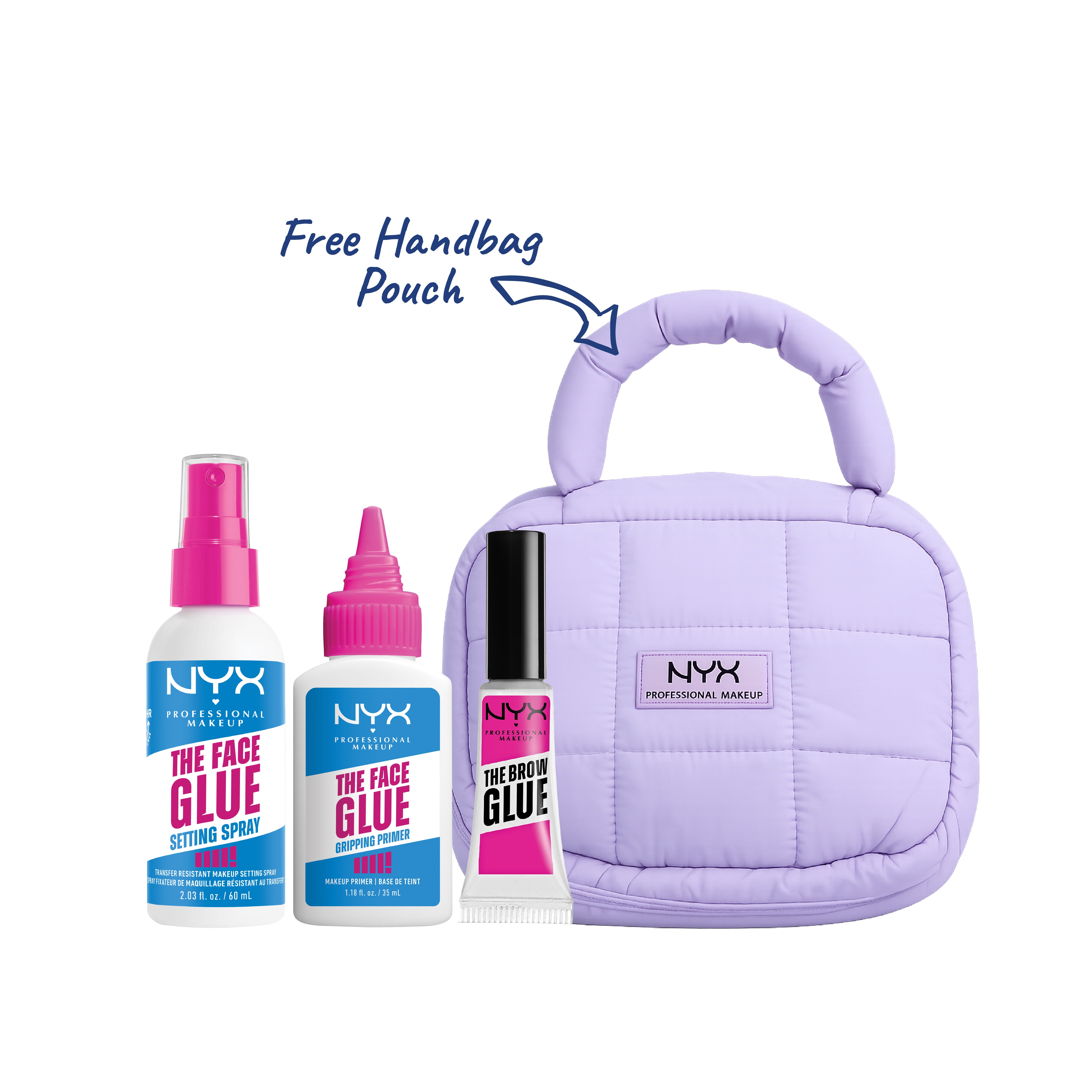 NYX Professional Makeup - The Face Glue Primer + Setting Spray + The Brow Glue Instant Brow Styler + Gift | MazenOnline Main image