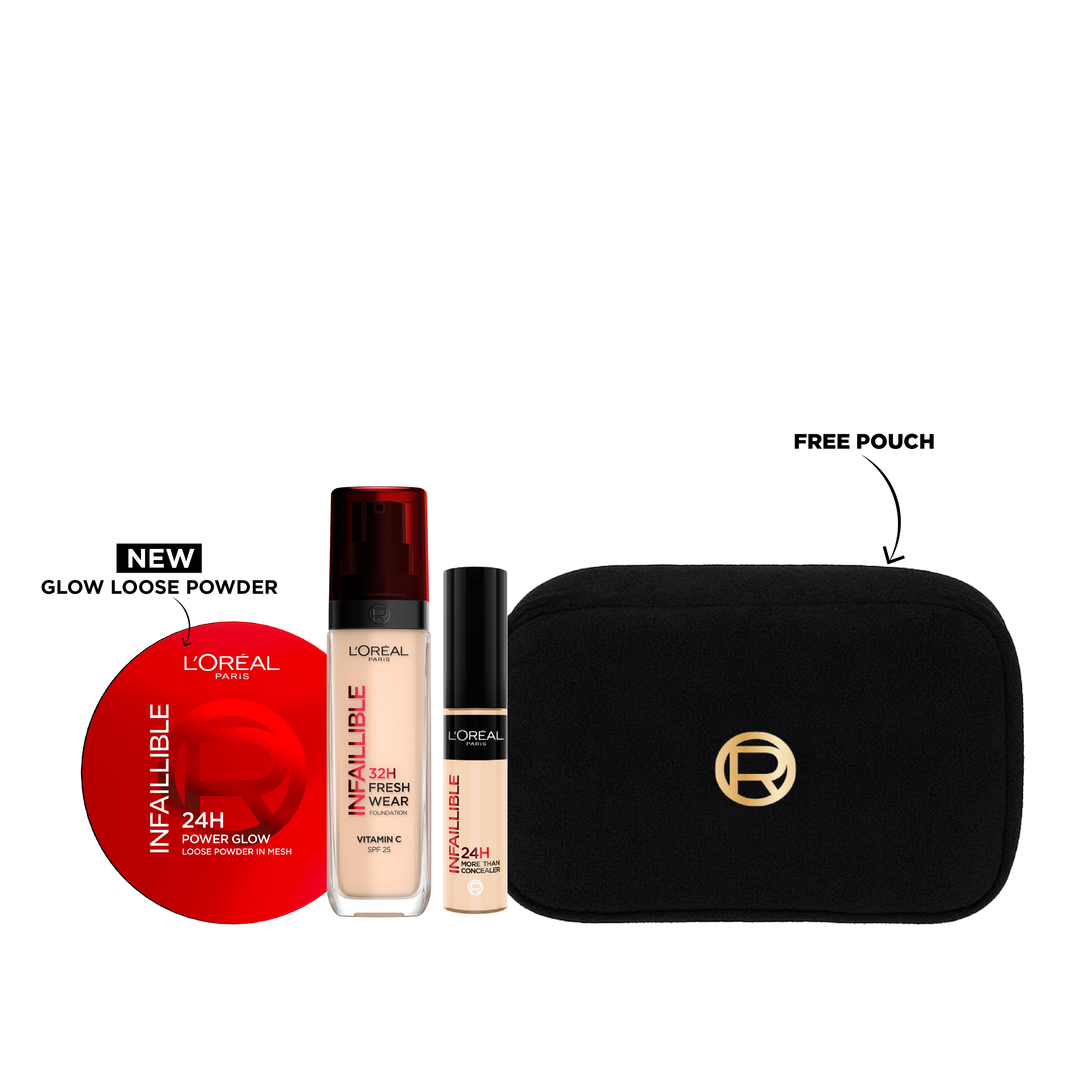 L'Oréal Paris - Freshwear Foundation + Concealer + Loose powder | MazenOnline